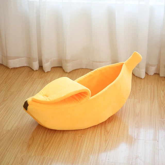 Banana Shaped Pet Bedding Comfortable Cat Nest Mat Winter Cushion Warm Soft Funny Kitten Sleeping Bag Cute Cozy Dog Accessories