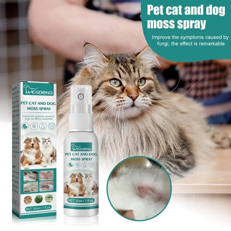 Cat and Dog Skin Problems Pet Moss Spray 30ml Pet Cleaning Care Anti-Itch Spray Provide Instant Relief Pet Healthy Care Supplies