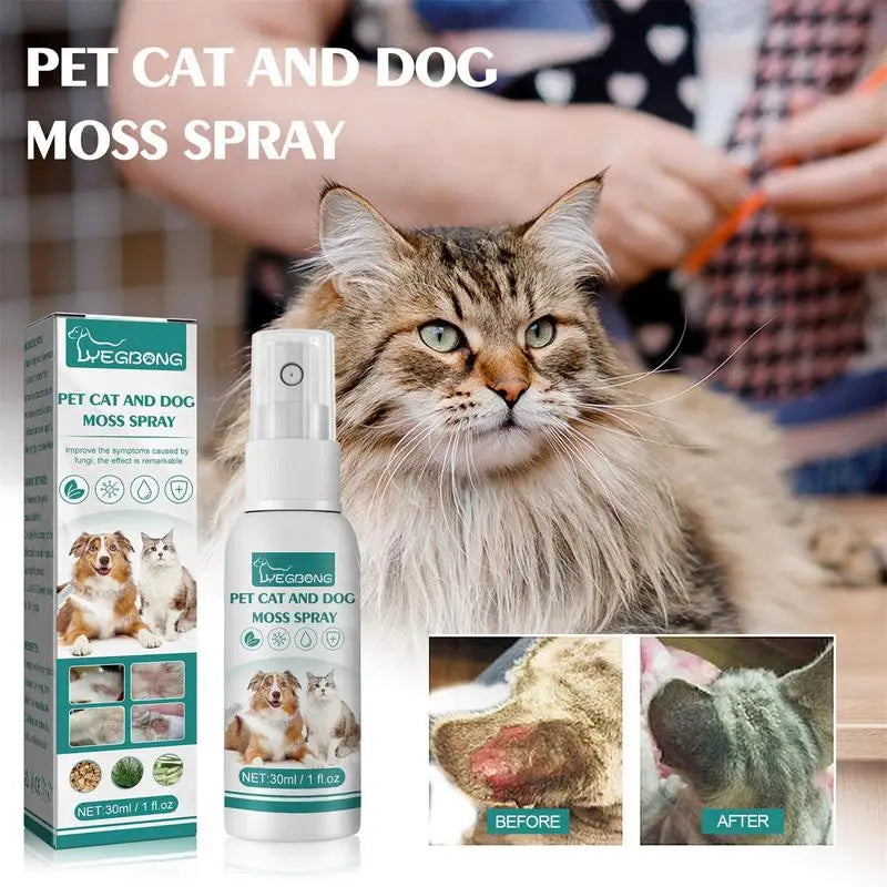 Cat and Dog Skin Problems Pet Moss Spray 30ml Pet Cleaning Care Anti-Itch Spray Provide Instant Relief Pet Healthy Care Supplies