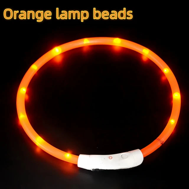 Pet Dog Led Light Collar Luminous Anti-Lost Dog Collar USB Rechargeable Dog Necklace Collar