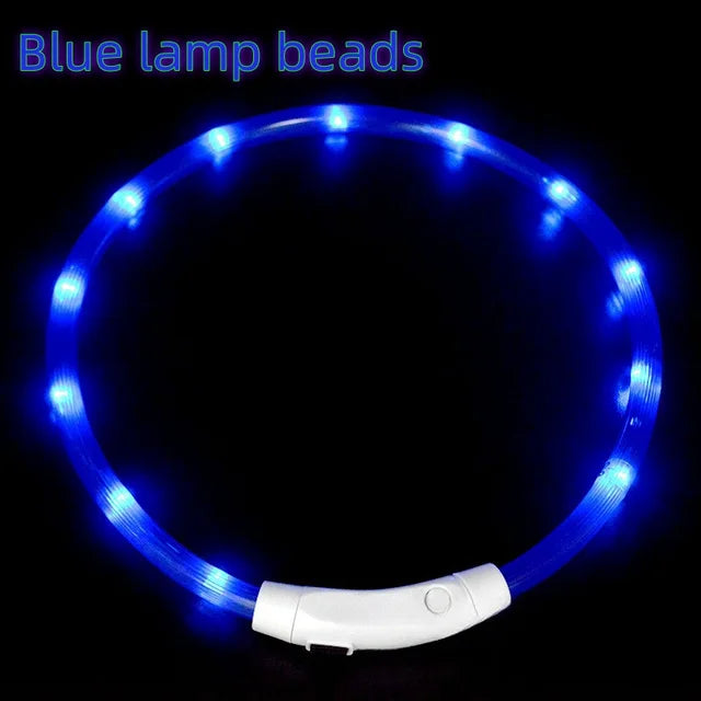 Pet Dog Led Light Collar Luminous Anti-Lost Dog Collar USB Rechargeable Dog Necklace Collar