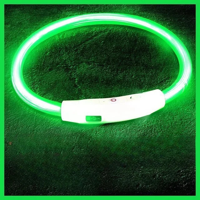 Pet Dog Led Light Collar Luminous Anti-Lost Dog Collar USB Rechargeable Dog Necklace Collar