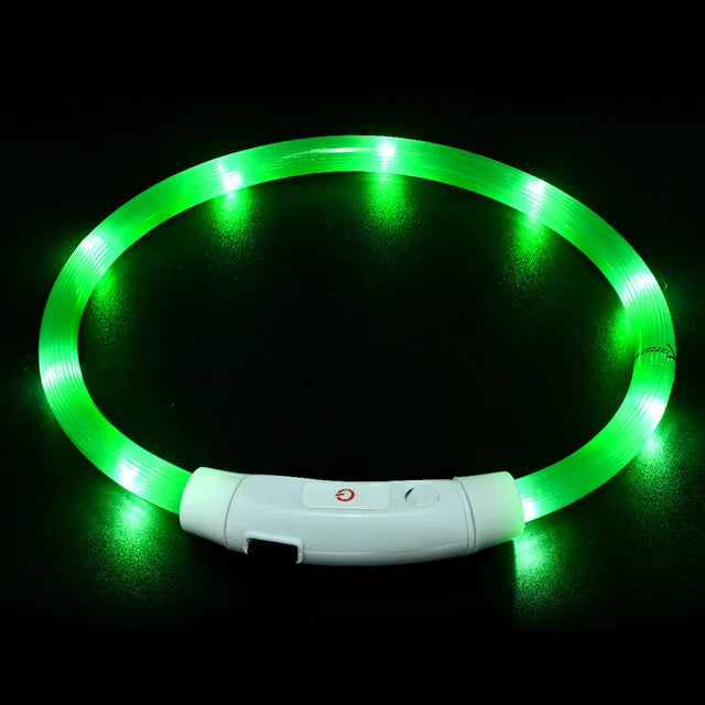 Pet Dog Led Light Collar Luminous Anti-Lost Dog Collar USB Rechargeable Dog Necklace Collar