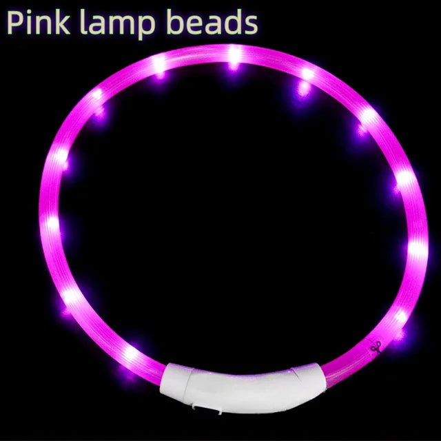 Pet Dog Led Light Collar Luminous Anti-Lost Dog Collar USB Rechargeable Dog Necklace Collar