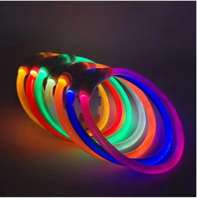 Pet Dog Led Light Collar Luminous Anti-Lost Dog Collar USB Rechargeable Dog Necklace Collar