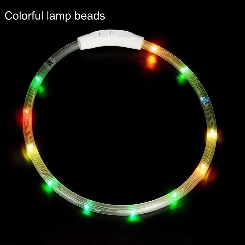 Pet Dog Led Light Collar Luminous Anti-Lost Dog Collar USB Rechargeable Dog Necklace Collar