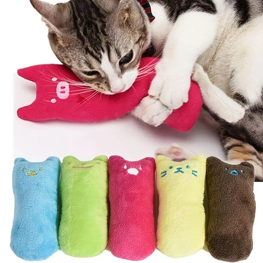 Teeth Grinding Catnip Toys Cute Funny Interactive Plush Teeth Grinding Relaxation Cat Chewing Vocal Toy Bite-resistant Pet Toys